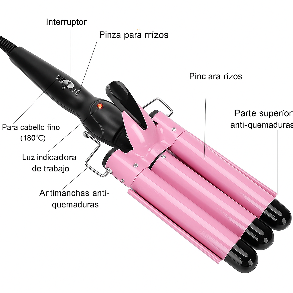 Ondulador Rizador De Pelo Profesional