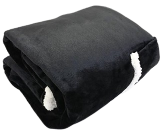Abrigo Polar Negro con Mangas  largas y Bolsillo